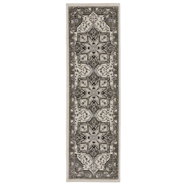 Oriental Weavers Chamberlain Indoor Area Rug - Soft Polyester Yarn, Vintage Persian Motifs, And Global Charm Ivory,Grey Polyester Cch09a068235st
