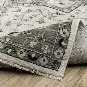 Oriental Weavers Chamberlain Indoor Area Rug - Soft Polyester Yarn, Vintage Persian Motifs, And Global Charm Ivory,Grey Polyester Cch09a160235st