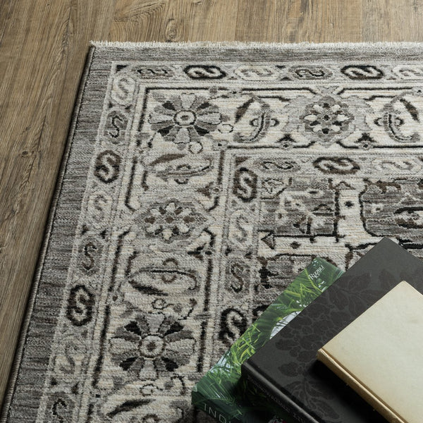 Oriental Weavers Chamberlain Indoor Area Rug - Luxuriously Soft Polyester With Elegant Persian Motifs For Your Home Grey,Ivory Polyester Cch10l068235st