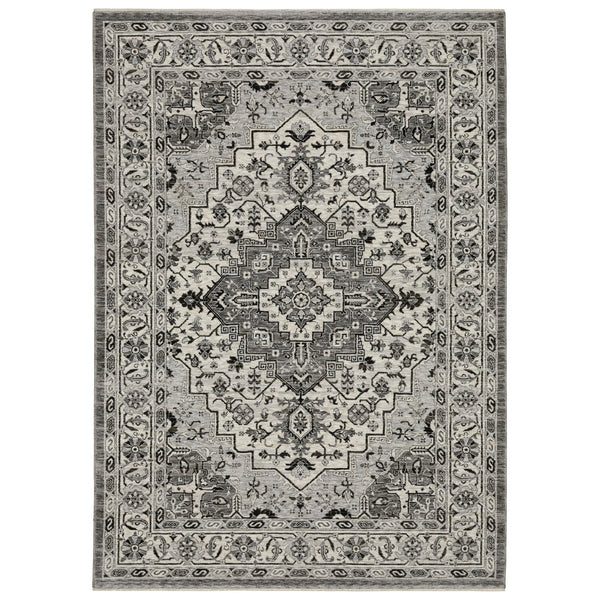 Oriental Weavers Chamberlain Indoor Area Rug - Luxuriously Soft Polyester With Elegant Persian Motifs For Your Home Grey,Ivory Polyester Cch10l240340st