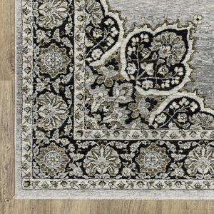 Oriental Weavers Chamberlain Indoor Area Rug - Luxurious Soft Polyester, Persian Motifs, Elegant Neutral Shades Grey,Black Polyester Cch11l068235st
