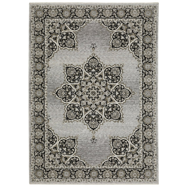 Oriental Weavers Chamberlain Indoor Area Rug - Luxurious Soft Polyester, Persian Motifs, Elegant Neutral Shades Grey,Black Polyester Cch11l300394st