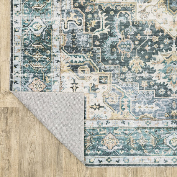 Oriental Weavers Charleston Indoor Area Rug - Machine Washable, Non-slip, Durable Design For Family Spaces And Style Blue,Ivory Polyester Ccha01061244st