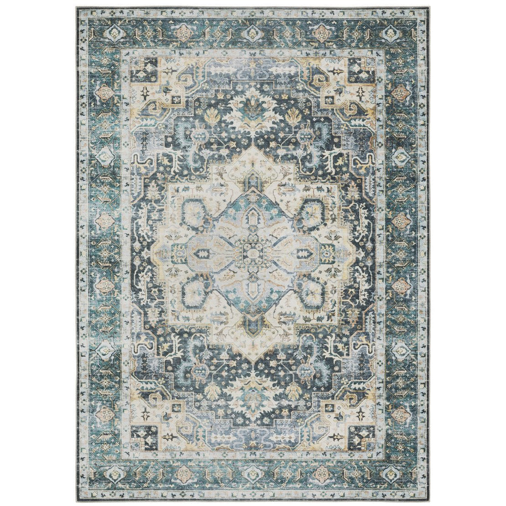 Oriental Weavers Charleston Indoor Area Rug - Machine Washable, Non-slip, Durable Design For Family Spaces And Style Blue,Ivory Polyester Ccha01107168st