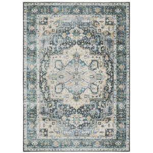 Oriental Weavers Charleston Indoor Area Rug - Machine Washable, Non-slip, Durable Design For Family Spaces And Style Blue,Ivory Polyester Ccha01107168st
