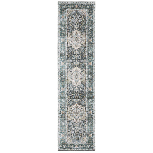 Oriental Weavers Charleston Indoor Area Rug - Machine Washable, Non-slip, Durable Design For Family Spaces And Style Blue,Ivory Polyester Ccha01061244st