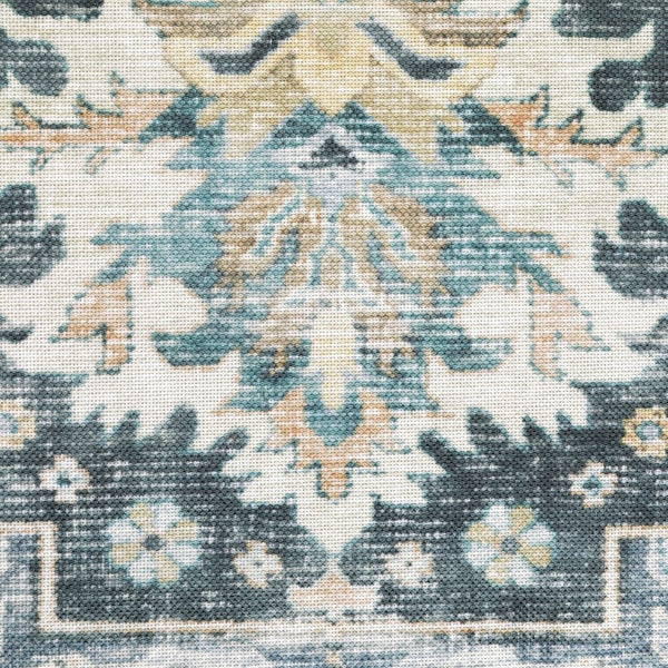 Oriental Weavers Charleston Indoor Area Rug - Machine Washable, Non-slip, Durable Design For Family Spaces And Style Blue,Ivory Polyester Ccha01061244st