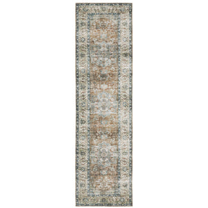 Oriental Weavers Charleston Indoor Area Rug - Machine Washable Polyester With Non-slip Backing For Family Spaces Blue,Gold Polyester Ccha02061244st