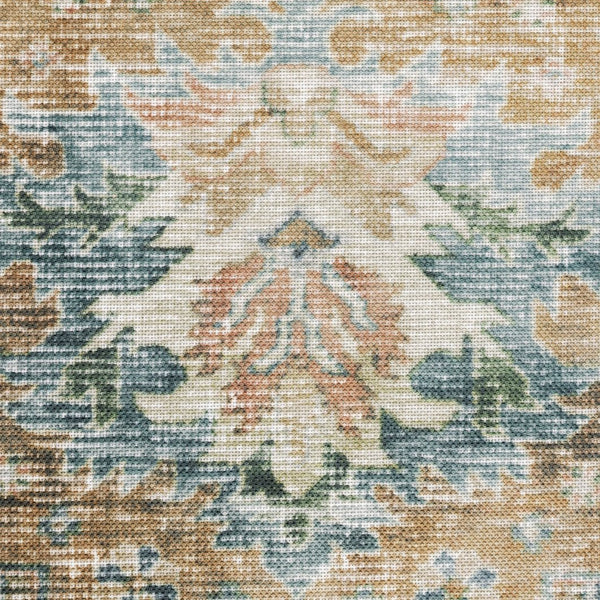 Oriental Weavers Charleston Indoor Area Rug - Machine Washable Polyester With Non-slip Backing For Family Spaces Blue,Gold Polyester Ccha02228305st