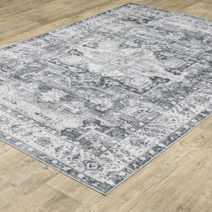Oriental Weavers Charleston Indoor Area Rug - Machine Washable, Non-slip Backing, Perfect For High-traffic Areas Navy,Ivory Polyester Ccha03228305st