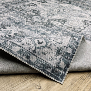 Oriental Weavers Charleston Indoor Area Rug - Machine Washable, Non-slip Backing, Perfect For High-traffic Areas Navy,Ivory Polyester Ccha03061244st
