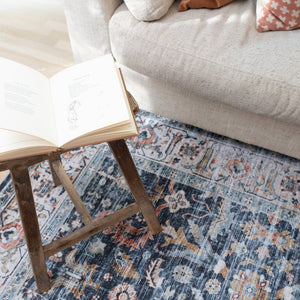 Oriental Weavers Charleston Indoor Area Rug - Machine Washable, Non-slip Backing, Perfect For High-traffic Spaces Blue,Gold Polyester Ccha05228305st