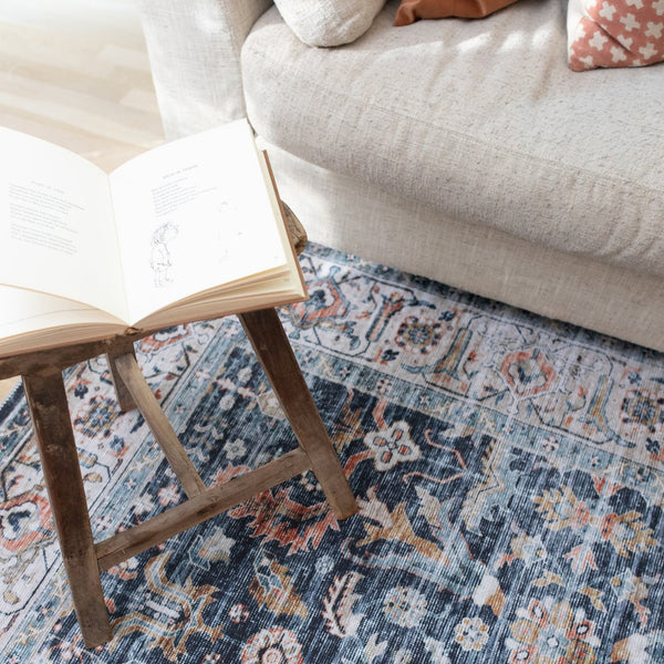 Oriental Weavers Charleston Indoor Area Rug - Machine Washable, Non-slip Backing, Perfect For High-traffic Spaces Blue,Gold Polyester Ccha05228305st