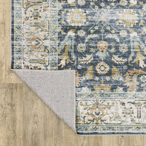 Oriental Weavers Charleston Indoor Area Rug - Machine Washable, Non-slip Backing, Perfect For High-traffic Spaces Blue,Gold Polyester Ccha05228305st