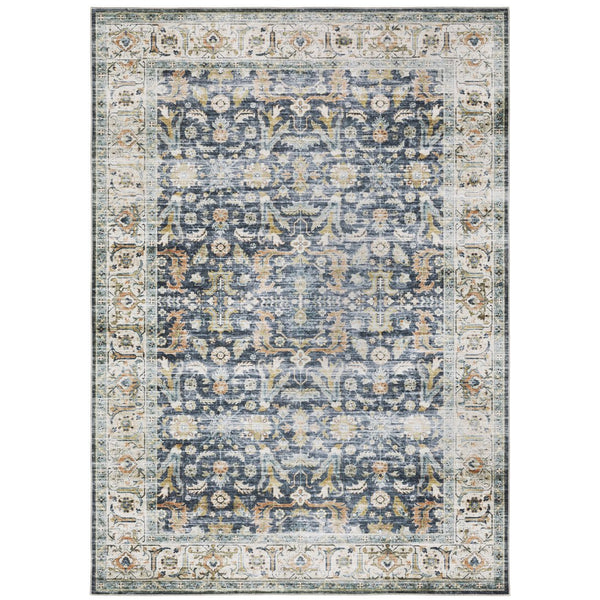 Oriental Weavers Charleston Indoor Area Rug - Machine Washable, Non-slip Backing, Perfect For High-traffic Spaces Blue,Gold Polyester Ccha05228305st