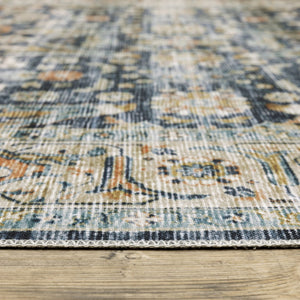 Oriental Weavers Charleston Indoor Area Rug - Machine Washable, Non-slip Backing, Perfect For High-traffic Spaces Blue,Gold Polyester Ccha05228305st
