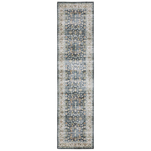 Oriental Weavers Charleston Indoor Area Rug - Machine Washable, Non-slip Backing, Perfect For High-traffic Spaces Blue,Gold Polyester Ccha05061244st