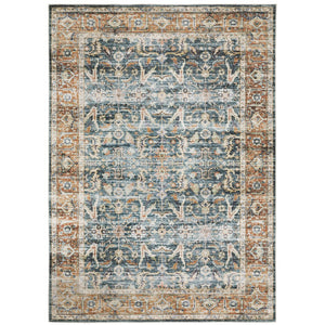 Oriental Weavers Charleston Indoor Area Rug – Machine Washable, Non-slip Backing, Perfect For High-traffic Spaces Blue,Rust Polyester Ccha06107168st