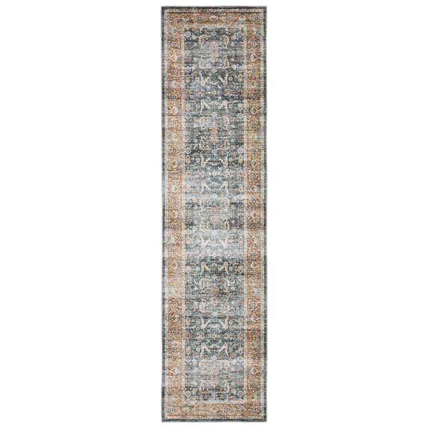 Oriental Weavers Charleston Indoor Area Rug – Machine Washable, Non-slip Backing, Perfect For High-traffic Spaces Blue,Rust Polyester Ccha06061244st