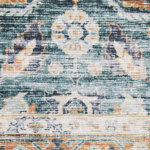 Oriental Weavers Charleston Indoor Area Rug – Machine Washable, Non-slip Backing, Perfect For High-traffic Spaces Blue,Rust Polyester Ccha06107168st