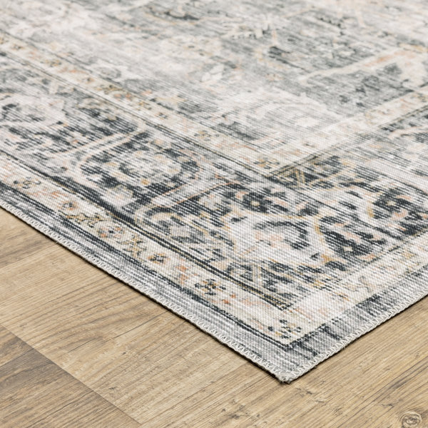 Oriental Weavers Charleston Indoor Area Rug - Machine Washable, Non-slip Backing, Perfect For High-traffic Spaces Charcoal,Grey Polyester Ccha07061244st