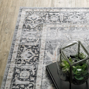 Oriental Weavers Charleston Indoor Area Rug - Machine Washable, Non-slip Backing, Perfect For High-traffic Spaces Charcoal,Grey Polyester Ccha07061244st