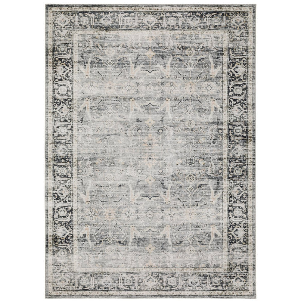 Oriental Weavers Charleston Indoor Area Rug - Machine Washable, Non-slip Backing, Perfect For High-traffic Spaces Charcoal,Grey Polyester Ccha07107168st