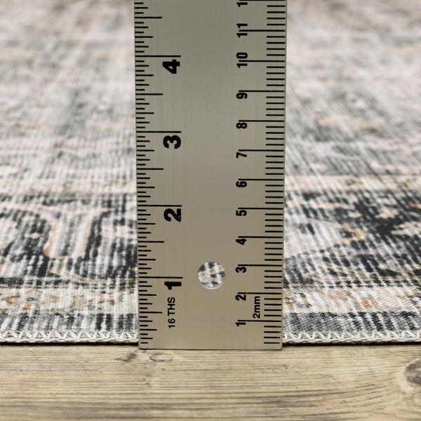 Oriental Weavers Charleston Indoor Area Rug - Machine Washable, Non-slip Backing, Perfect For High-traffic Spaces Charcoal,Grey Polyester Ccha07061244st