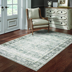 Oriental Weavers Charleston Indoor Area Rug - Machine Washable, Non-slip Backing, Perfect For High-traffic Spaces Charcoal,Grey Polyester Ccha07107168st