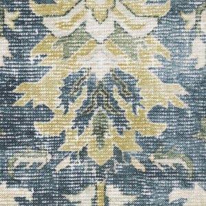 Oriental Weavers Charleston Indoor Area Rug - Machine Washable, Non-slip Backing, Distressed Traditional Design Blue,Gold Polyester Ccha08061091st