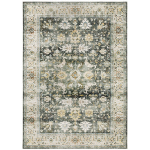 Oriental Weavers Charleston Machine Washable Indoor Area Rug With Non-slip Backing For High-traffic Family Spaces Charcoal,Gold Polyester Ccha09061091st