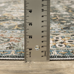 Oriental Weavers Charleston Machine Washable Indoor Area Rug With Non-slip Backing For High-traffic Family Spaces Charcoal,Gold Polyester Ccha09061091st