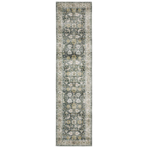 Oriental Weavers Charleston Machine Washable Indoor Area Rug With Non-slip Backing For High-traffic Family Spaces Charcoal,Gold Polyester Ccha09061244st