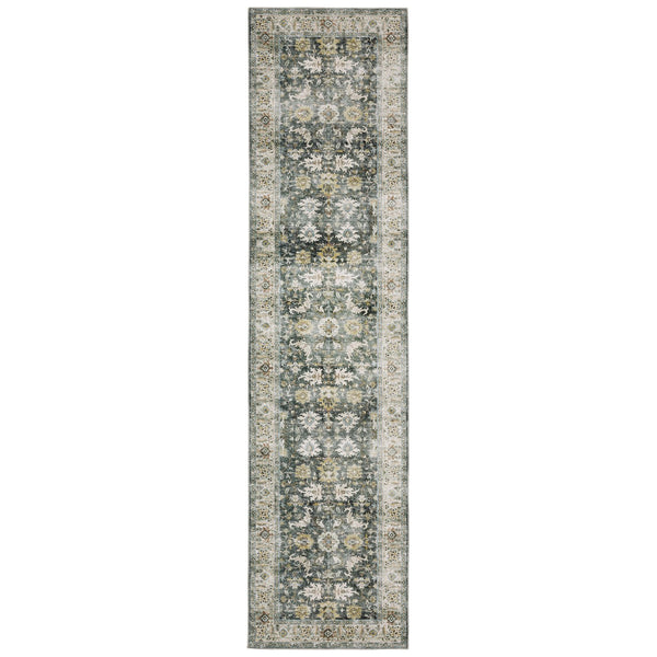 Oriental Weavers Charleston Machine Washable Indoor Area Rug With Non-slip Backing For High-traffic Family Spaces Charcoal,Gold Polyester Ccha09061244st