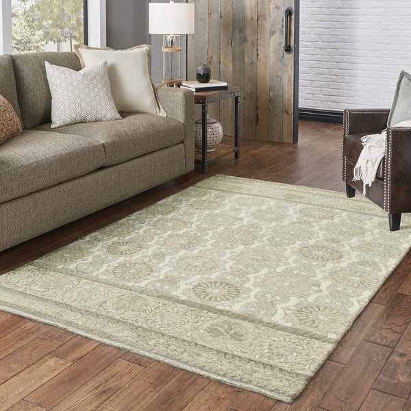 Oriental Weavers Craft Handcrafted Natural Wool Indoor Area Rug - Cozy Rustic Charm For Any Room Décor Ash,Sand Wool C93002106167st