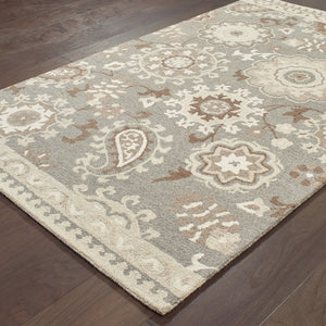 Oriental Weavers Craft 93003 Natural Wool Indoor Area Rug - Cozy Handcrafted Design Inspired By Nomadic Textiles Grey,Sand Wool C93003106167st
