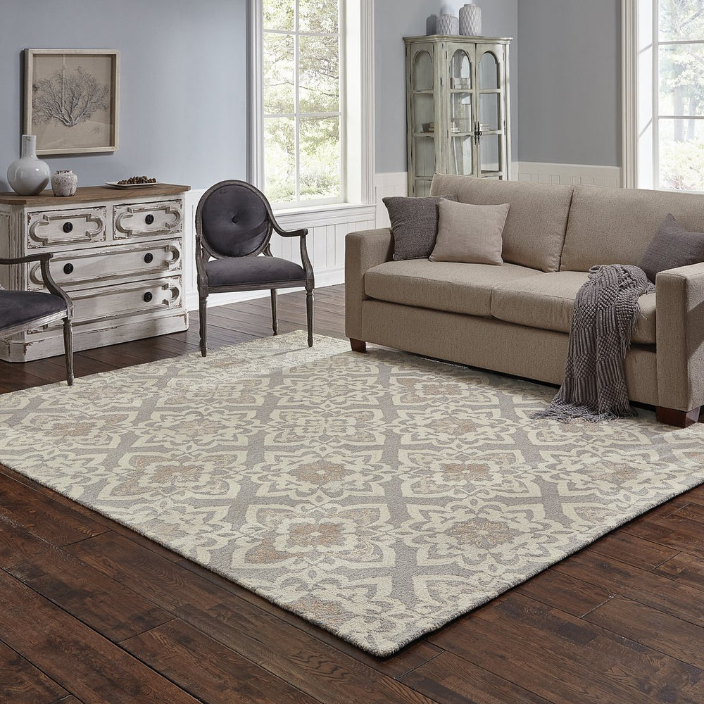 Oriental Weavers Craft Natural Wool Area Rug - Cozy Handcrafted Design Inspired By Nomadic Textiles For Home Decor Grey,Sand Wool C93004106167st