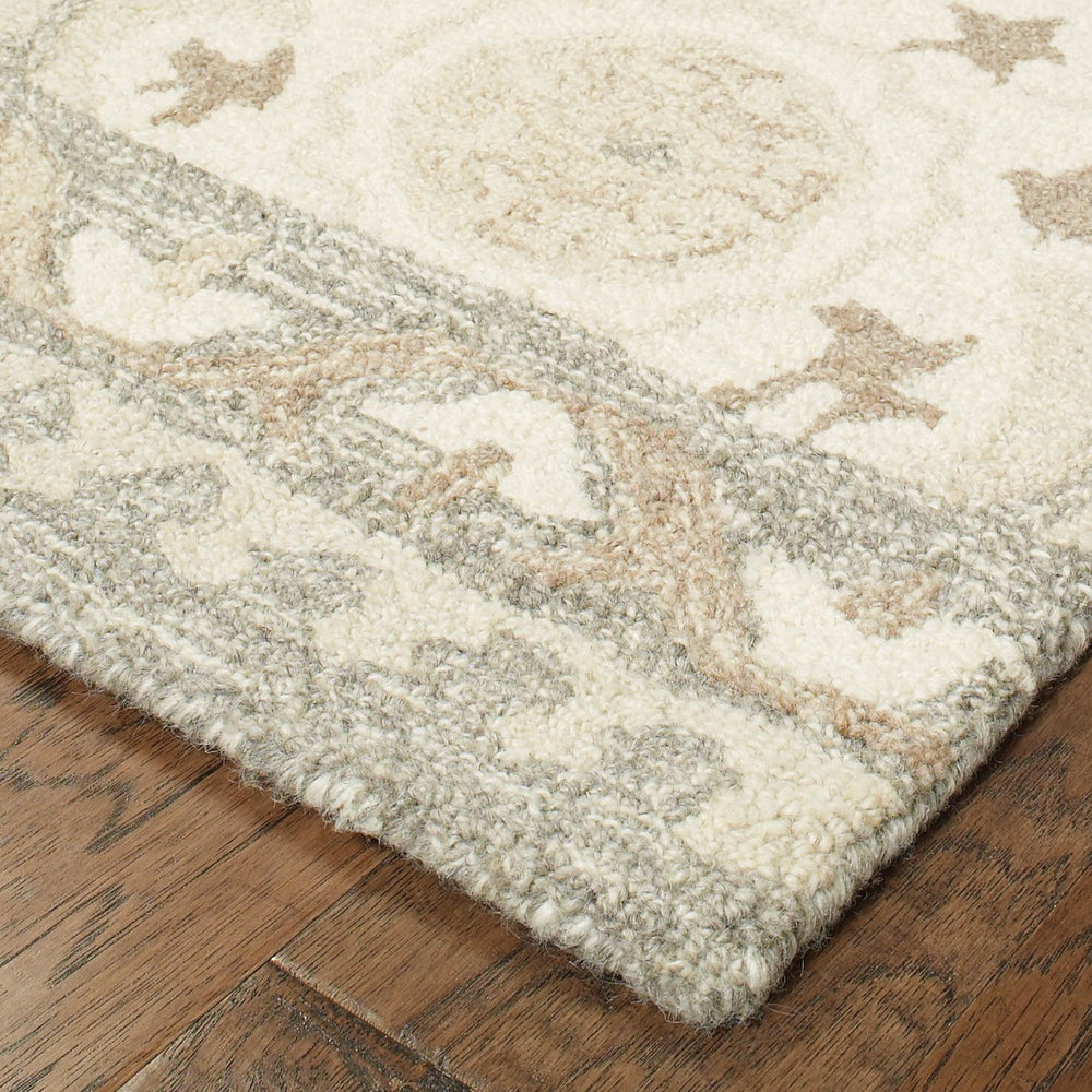 Oriental Weavers Craft Handcrafted Natural Wool Indoor Area Rug – Cozy, Rustic Charm For Elegant Home Décor Ivory,Grey Wool C93005106167st
