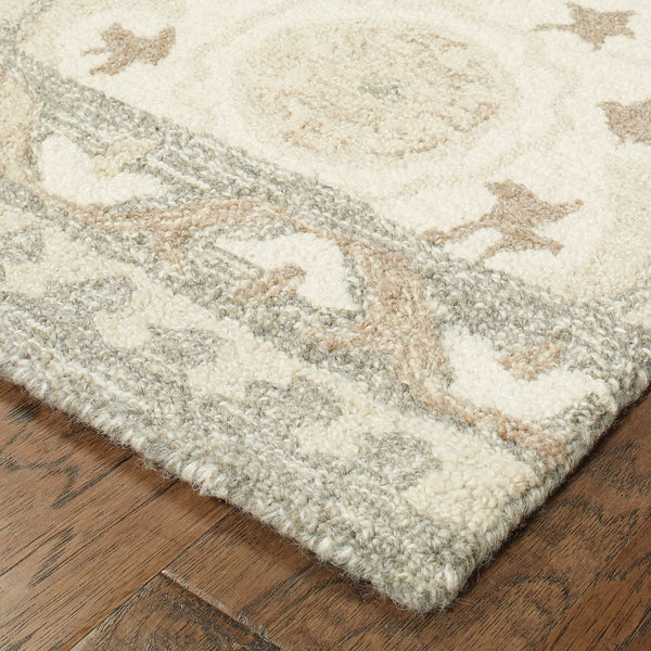Oriental Weavers Craft Handcrafted Natural Wool Indoor Area Rug – Cozy, Rustic Charm For Elegant Home Décor Ivory,Grey Wool C93005076243st