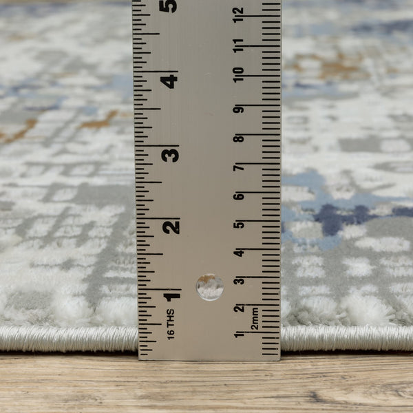 Oriental Weavers Easton High/Low Textured Area Rug - Modern Organic Abstracts In Trendy Blue And Gray Shades Blue,Ivory Polypropylene E011e3160230st