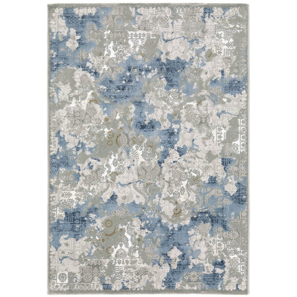 Oriental Weavers Easton Indoor Area Rug - High/Low Textured Design With Organic Abstract Patterns In Trendy Shades Grey,Blue Polypropylene E3313q240330st
