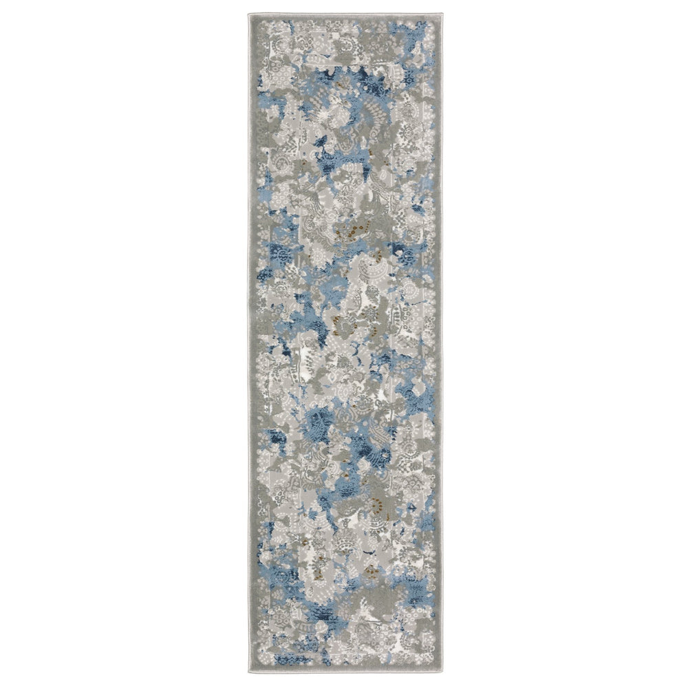 Oriental Weavers Easton Indoor Area Rug - High/Low Textured Design With Organic Abstract Patterns In Trendy Shades Grey,Blue Polypropylene E3313q068230st