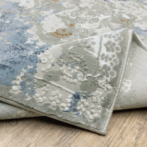 Oriental Weavers Easton Indoor Area Rug - Textured Modern Design With Organic Abstracts In Stylish Blue And Gray Tones Grey,Blue Polypropylene E3313q300390st