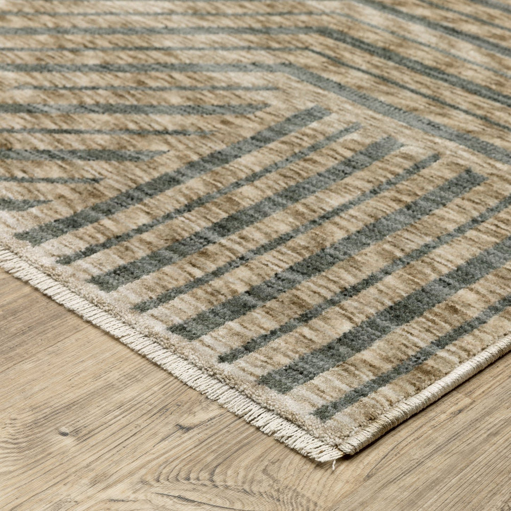 Oriental Weavers Echo Indoor Area Rug - Soft Textured Polyester With Modern And Traditional Designs For Any Space Beige,Grey Polyester Eech01240340st