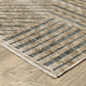 Oriental Weavers Echo Indoor Area Rug - Soft Textured Polyester With Modern And Traditional Designs For Any Space Beige,Grey Polyester Eech01240340st