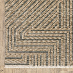 Oriental Weavers Echo Indoor Area Rug - Soft Textured Polyester With Modern And Traditional Designs For Any Space Beige,Grey Polyester Eech01240340st