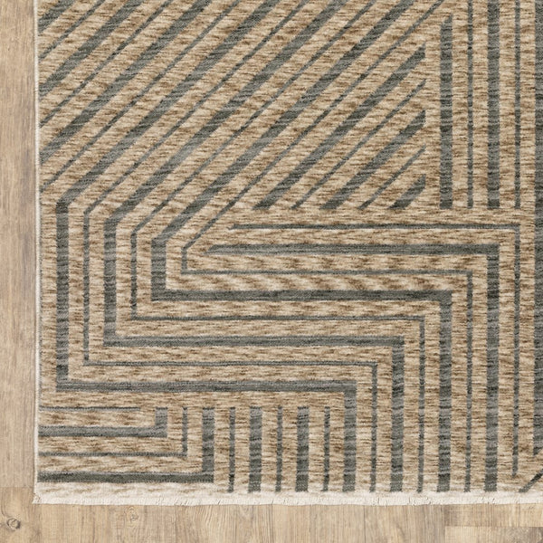 Oriental Weavers Echo Indoor Area Rug - Soft Textured Polyester With Modern And Traditional Designs For Any Space Beige,Grey Polyester Eech01240340st