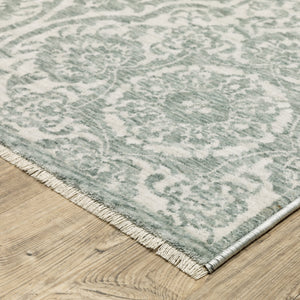 Oriental Weavers Echo Indoor Area Rug - Soft, Textured Polyester Yarn In Subtle Neutrals And Tonal Blues, Made In Egypt Teal,Ivory Polyester Eech02160235st