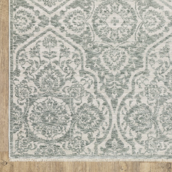 Oriental Weavers Echo Indoor Area Rug - Soft, Textured Polyester Yarn In Subtle Neutrals And Tonal Blues, Made In Egypt Teal,Ivory Polyester Eech02160235st