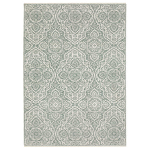 Oriental Weavers Echo Indoor Area Rug - Soft, Textured Polyester Yarn In Subtle Neutrals And Tonal Blues, Made In Egypt Teal,Ivory Polyester Eech02160235st